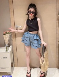 Quần short jean giả váy